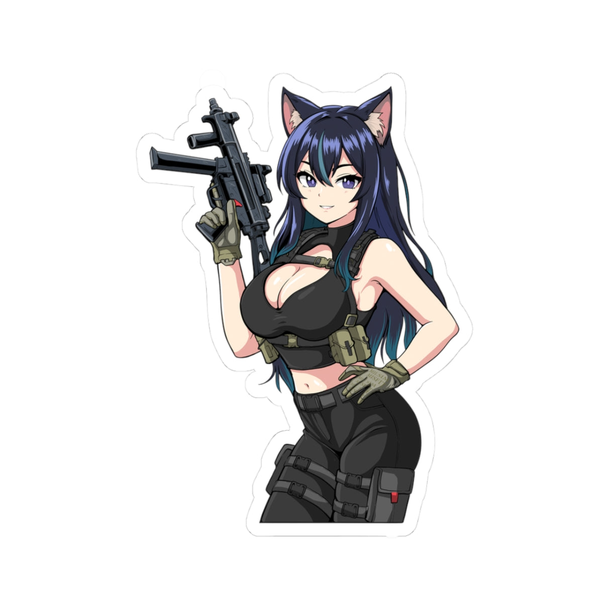 Up-Armored Catgirl Enjoyer Sticker