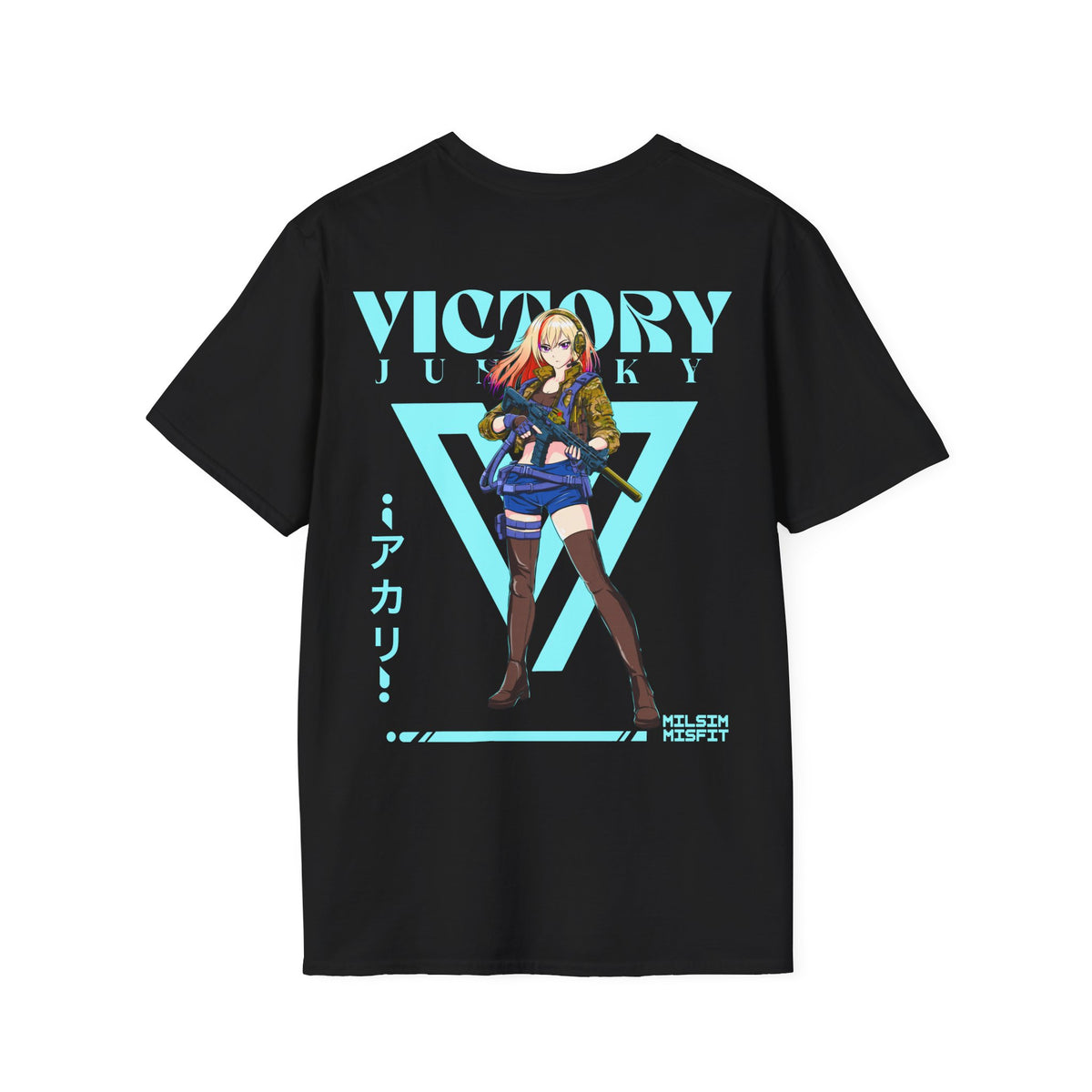 Akari Tactical Waifu| Back Print T-Shirt