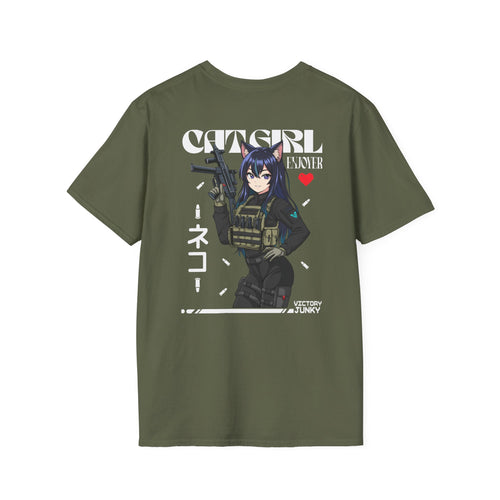 Catgirl Enjoyer Operator T-Shirt| Back Print
