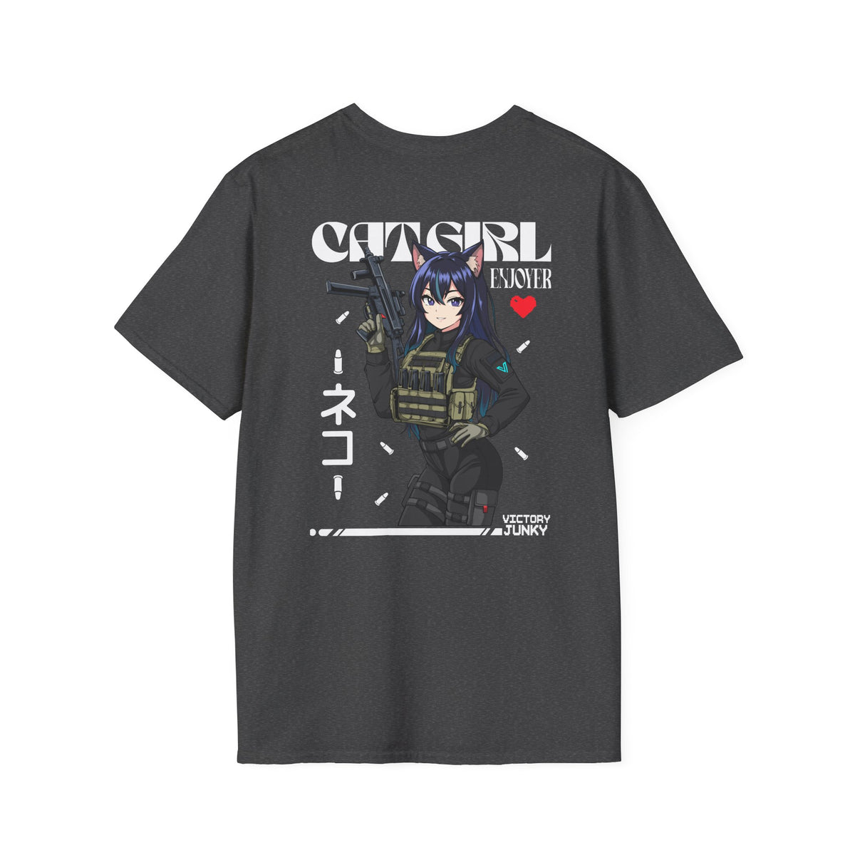 Catgirl Enjoyer Operator T-Shirt| Back Print
