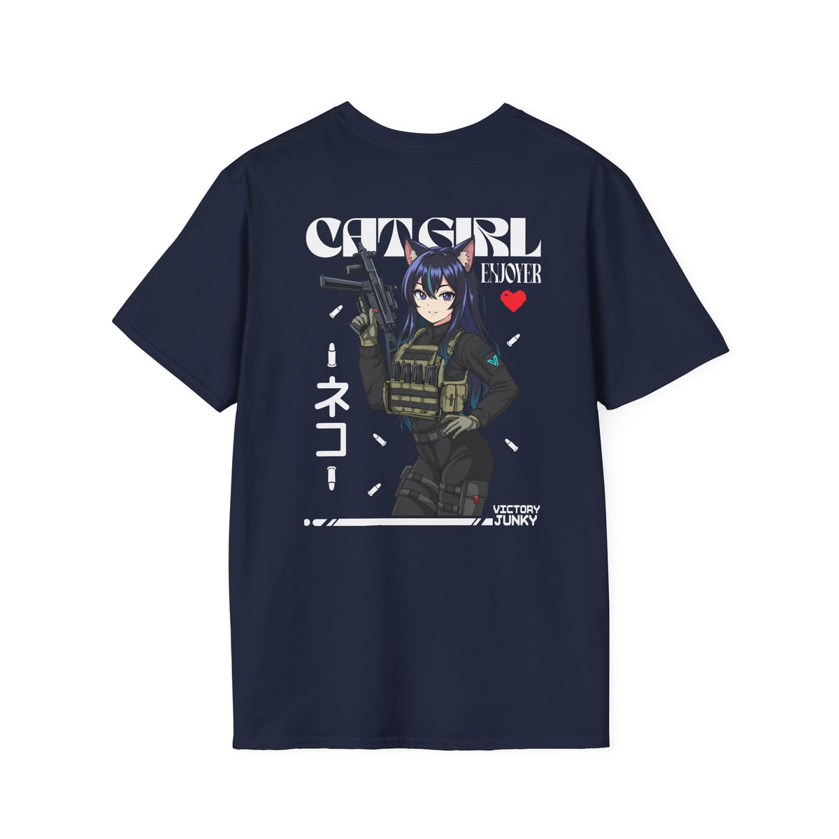 Catgirl Enjoyer Operator T-Shirt| Back Print