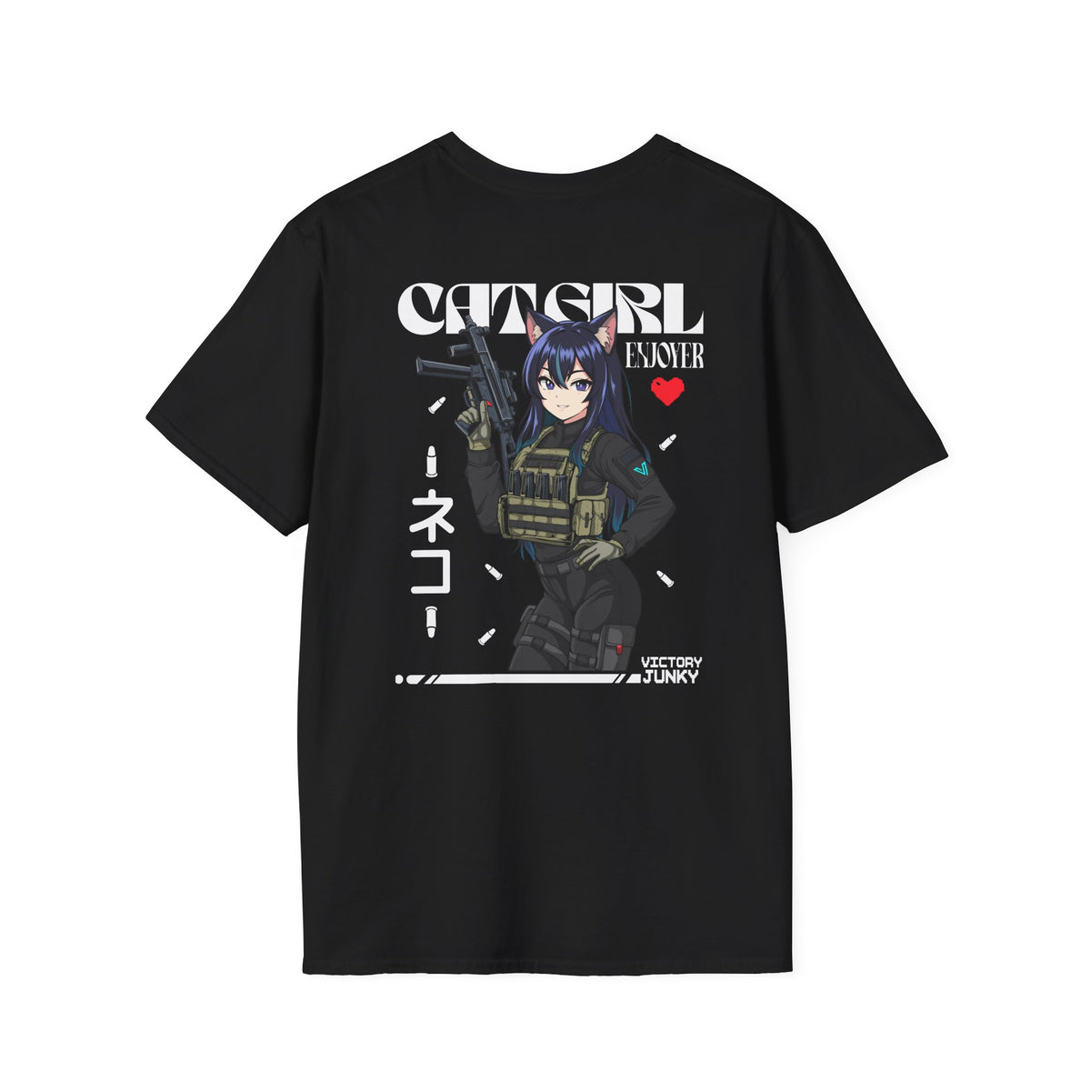 Catgirl Enjoyer Operator T-Shirt| Back Print