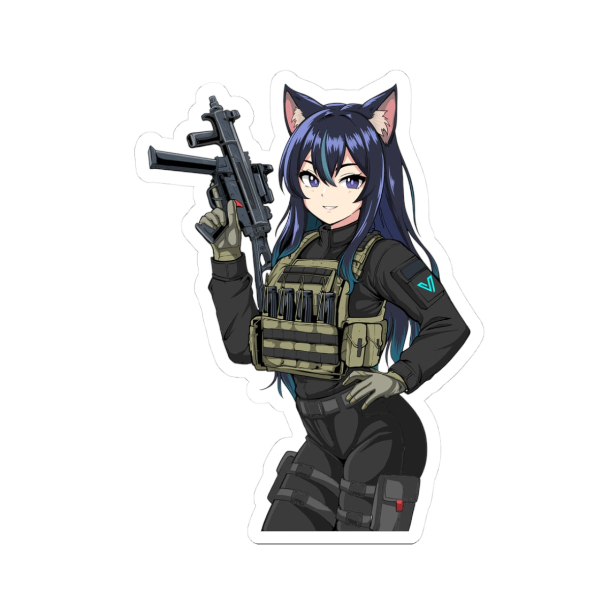 Tacical Catgirl Sticker